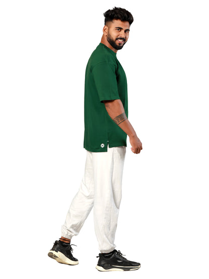 Essential Oversized Tee Bottle Green right side