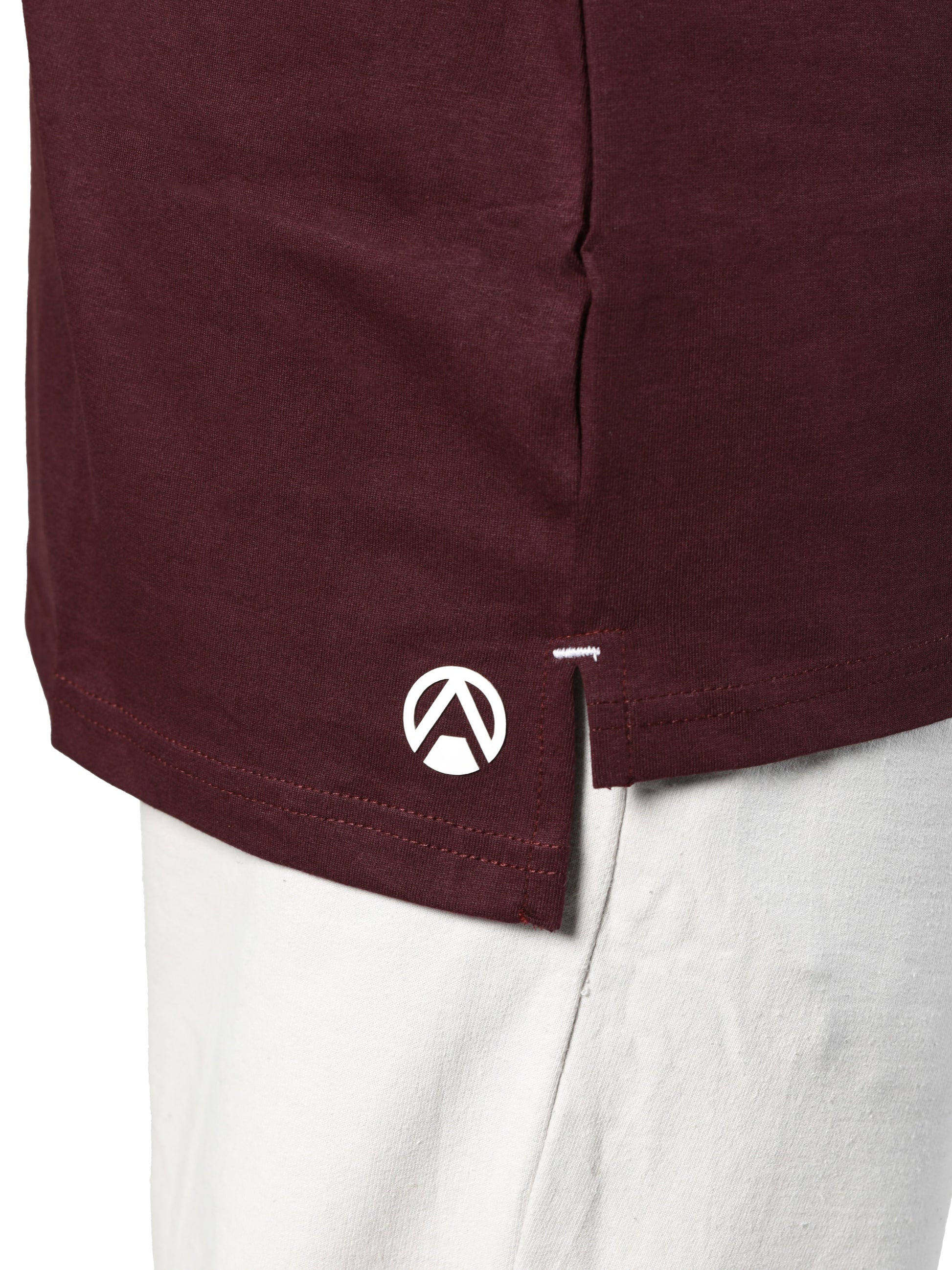 Essential Oversized Tee Dark Wine close view