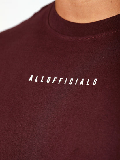 Essential Oversized Tee Dark Wine front view