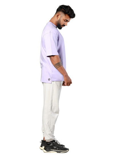 Essential Oversized Tee Light Lavender On right size 