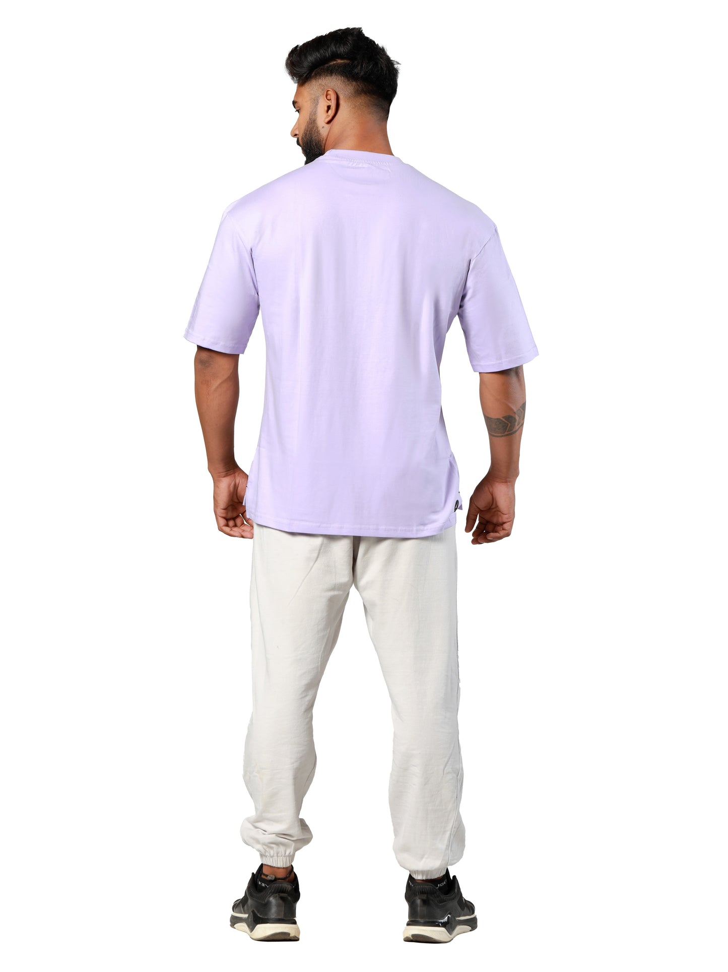 Essential Oversized Tee Light Lavender measurement Back