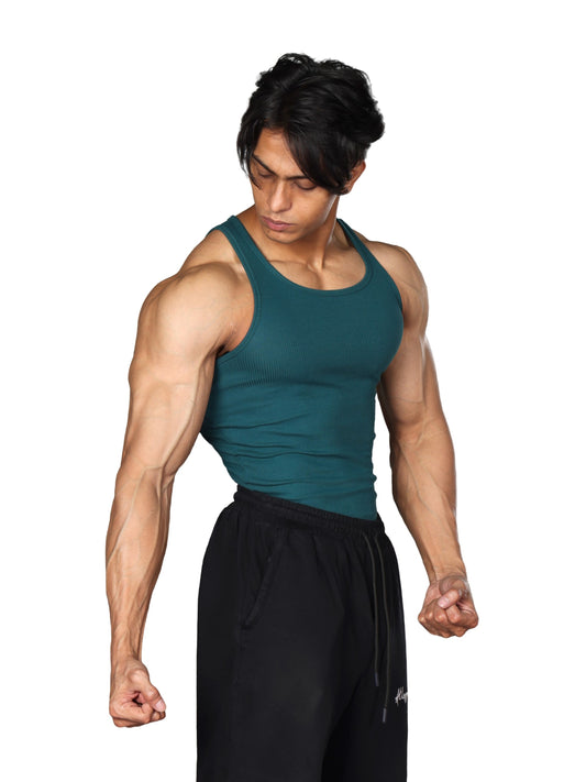 Core Ribbed Vest Deep Teal