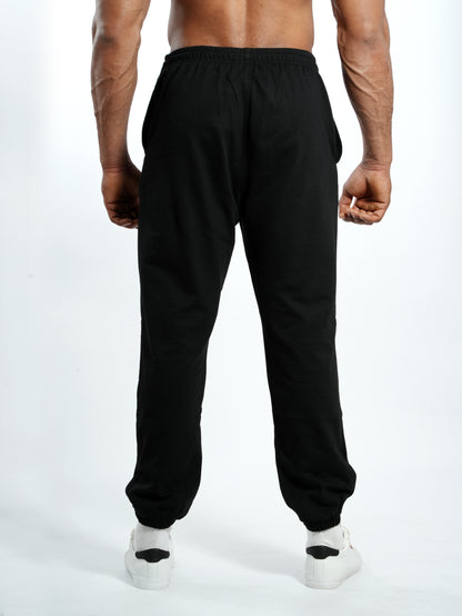 Unisex Signature Oversize Tapered Joggers Black