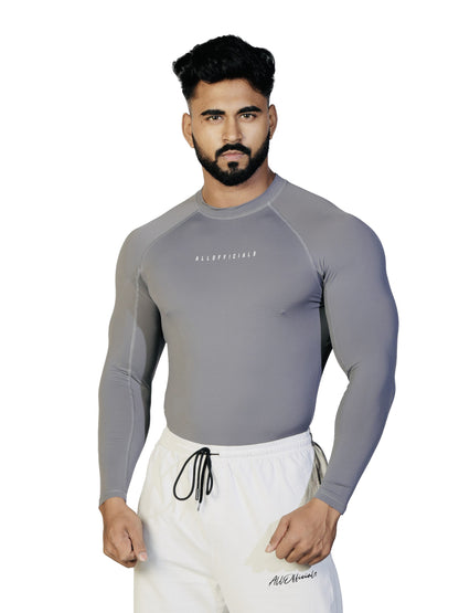 N1 Compression Long Sleeve Medium Grey Front 