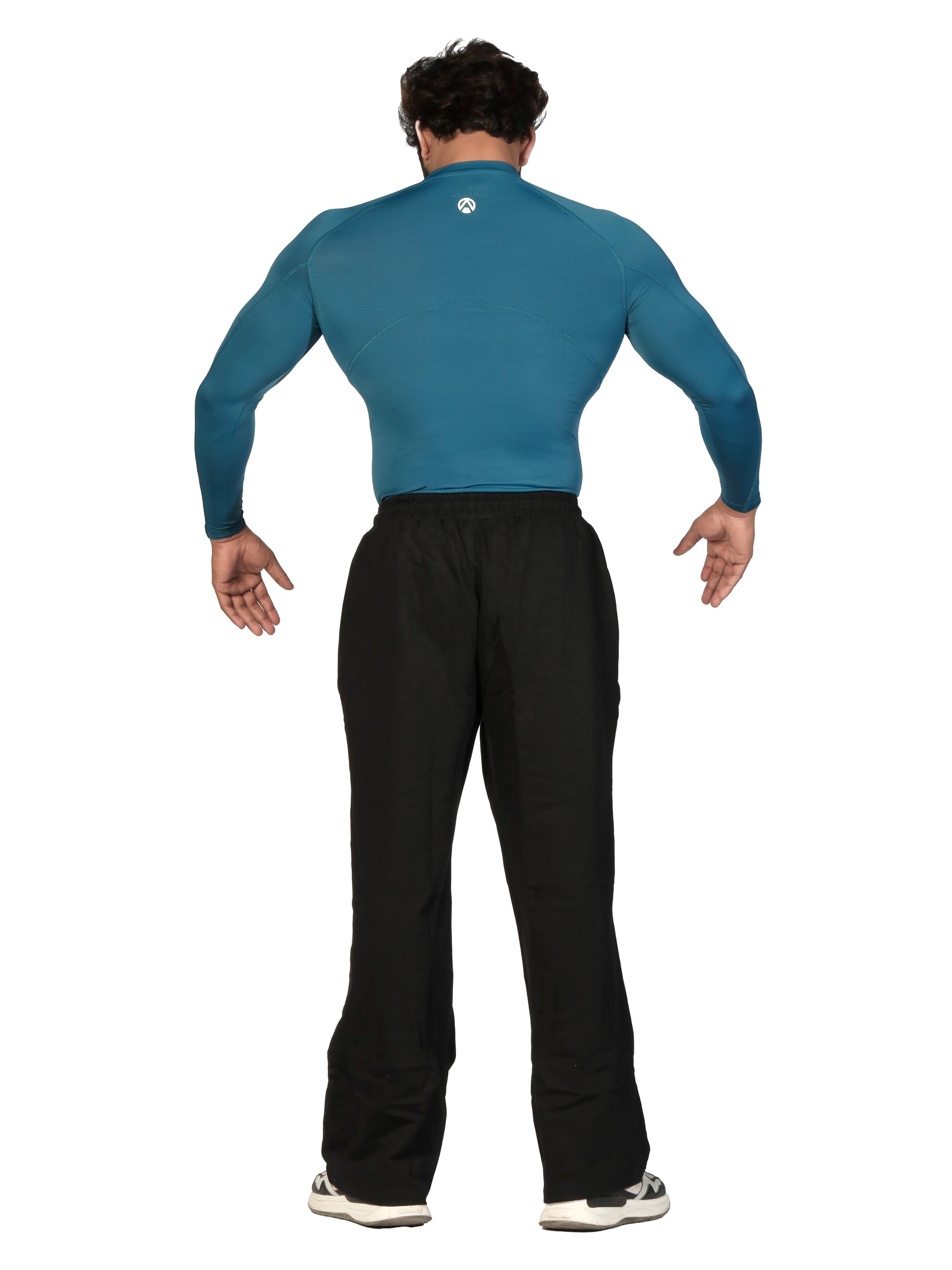 N1 Compression T-Shirt Long Sleeve Airforce Blue worn by a male model