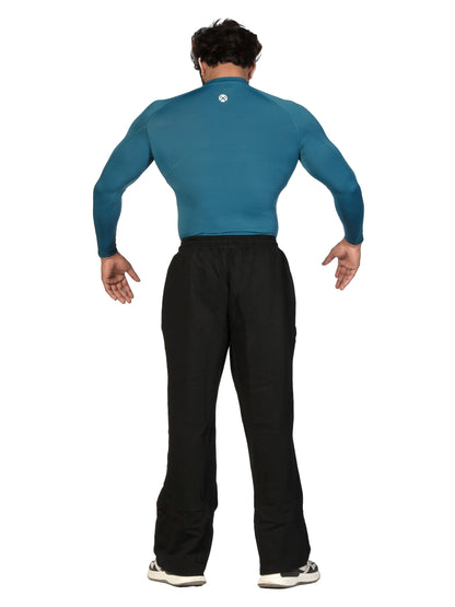 N1 Compression T-Shirt Long Sleeve Airforce Blue worn by a male model