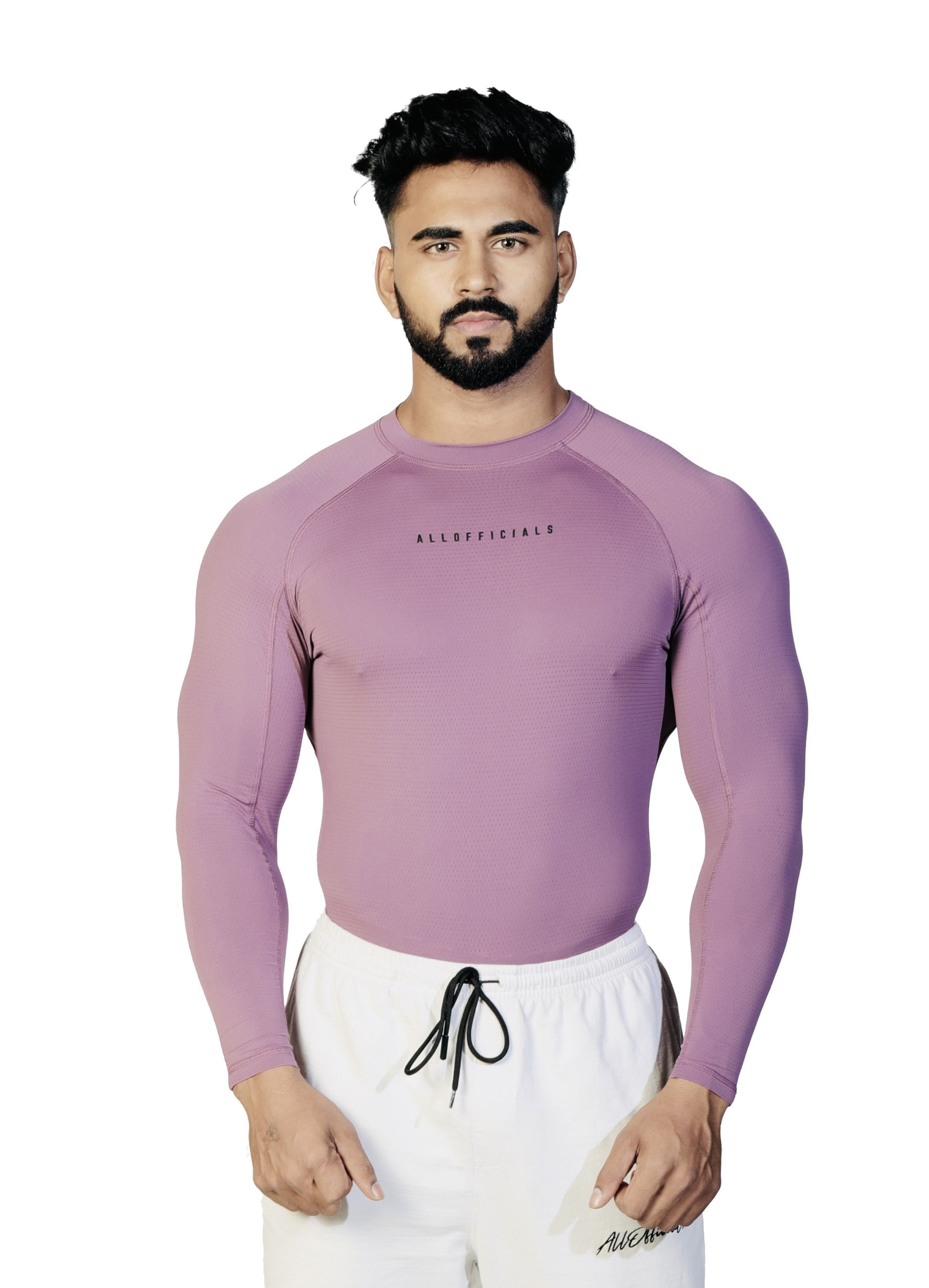 N1 Compression T-Shirt Long Sleeve Onion Pink front