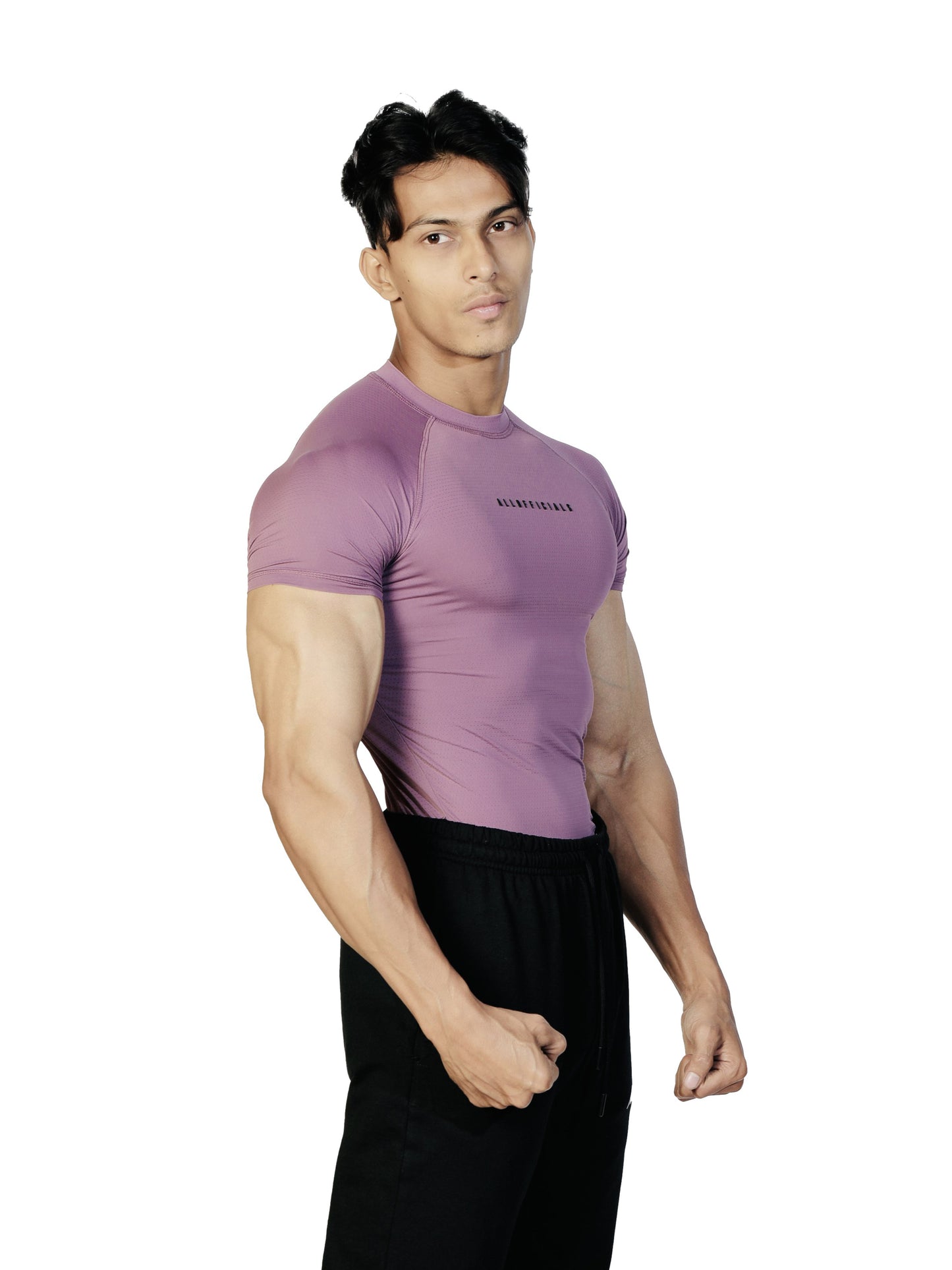 N1 Compression T-Shirt Short Sleeve Onion Pink front right view