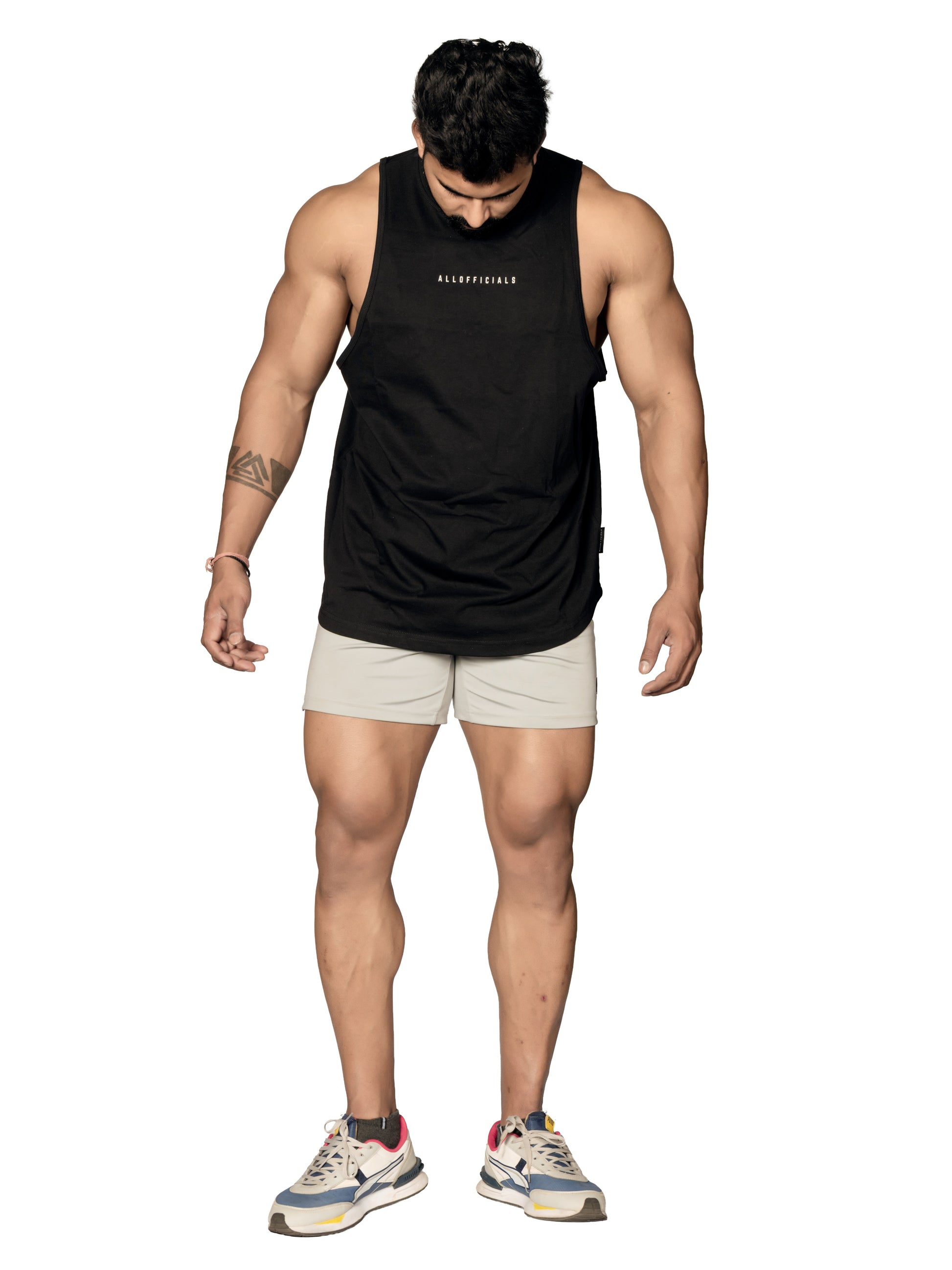 Premium Core Sleeveless Gym Sando Black