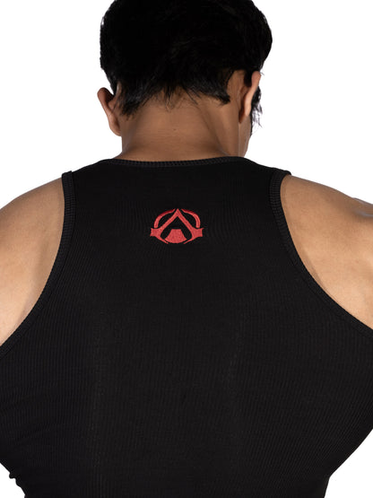 Revenge Ribbed Vest Black