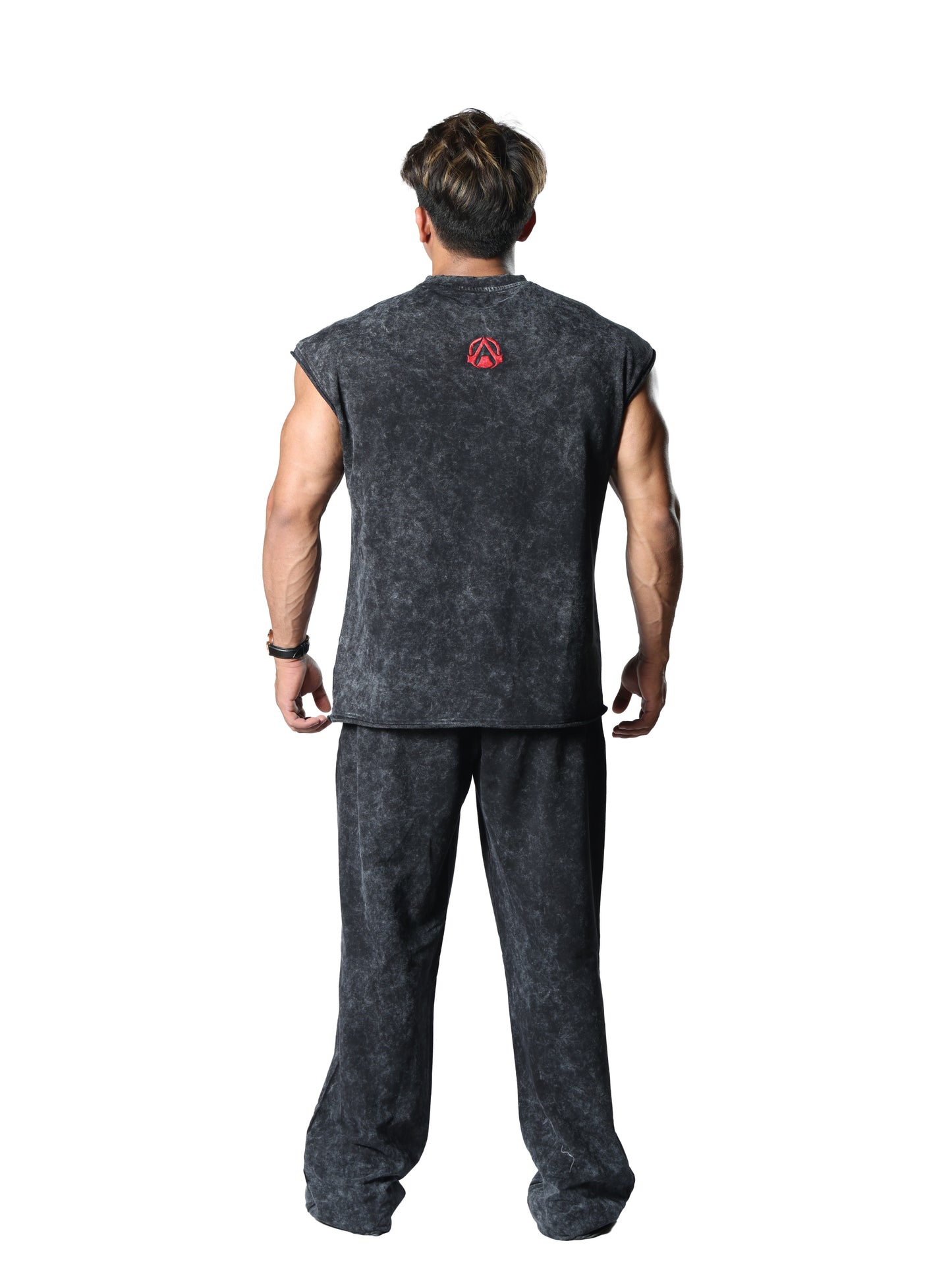 Revenge Washed Black Cut-Offs for Gym