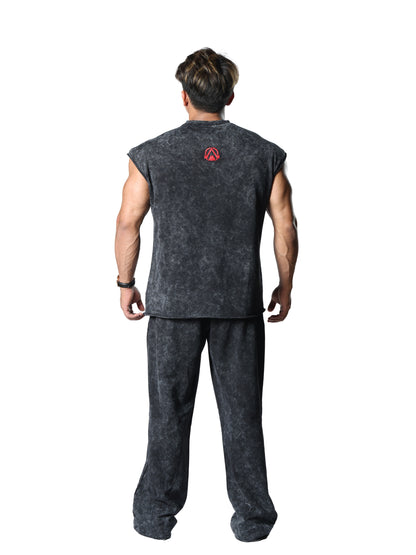 Revenge Washed Black Cut-Offs for Gym