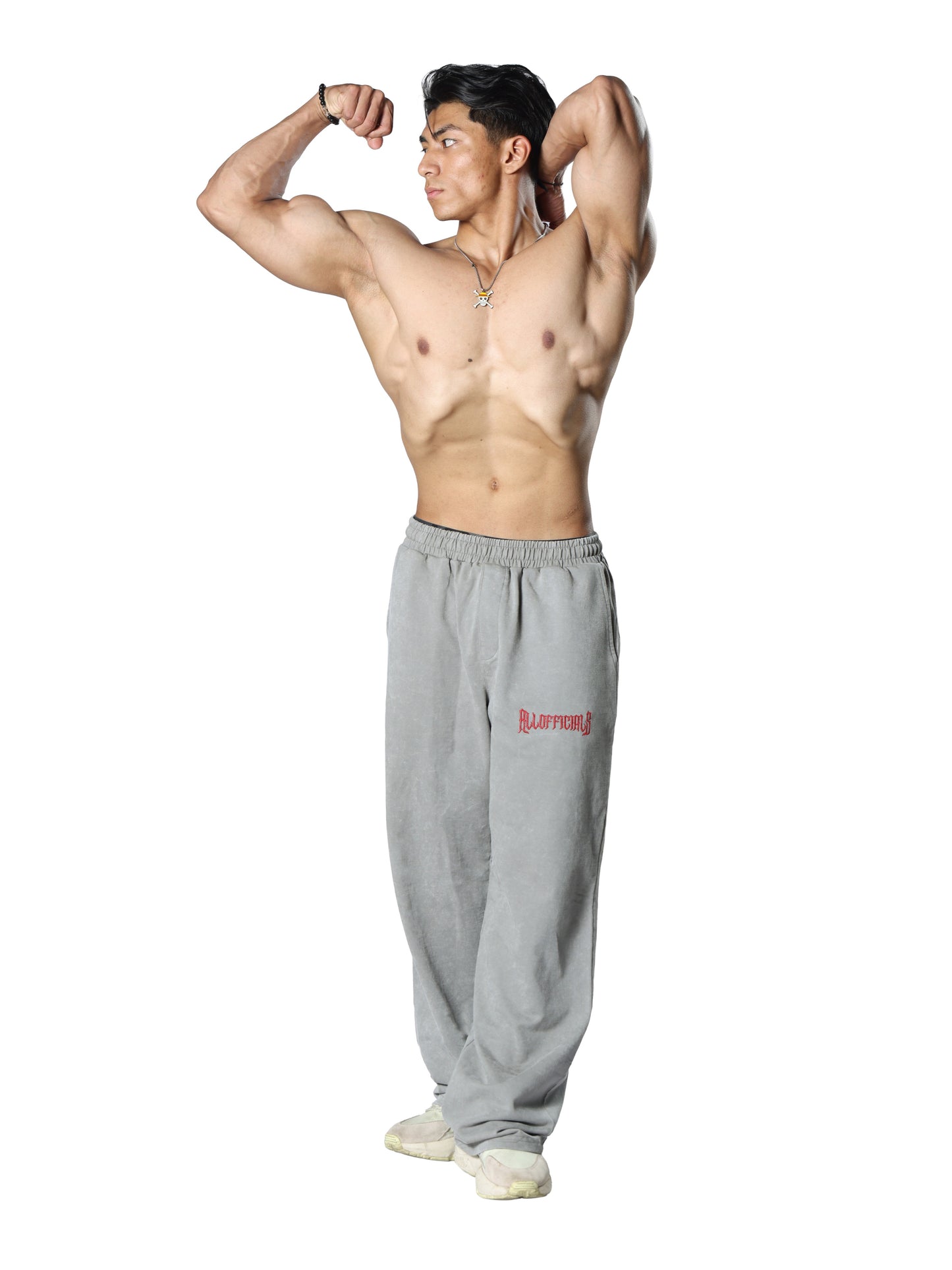 Revenge Washed Grey Gym Joggers for Men