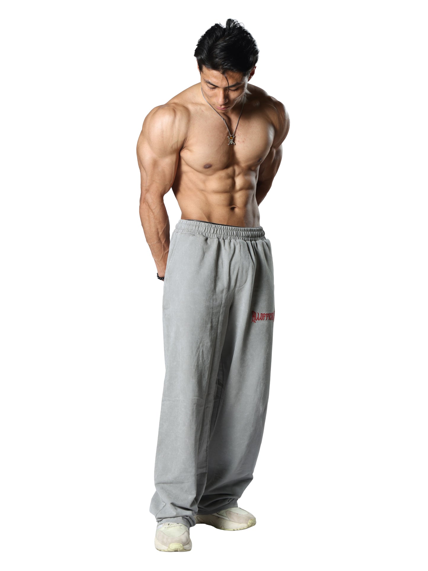 Revenge Washed Grey Men's Gym Joggers