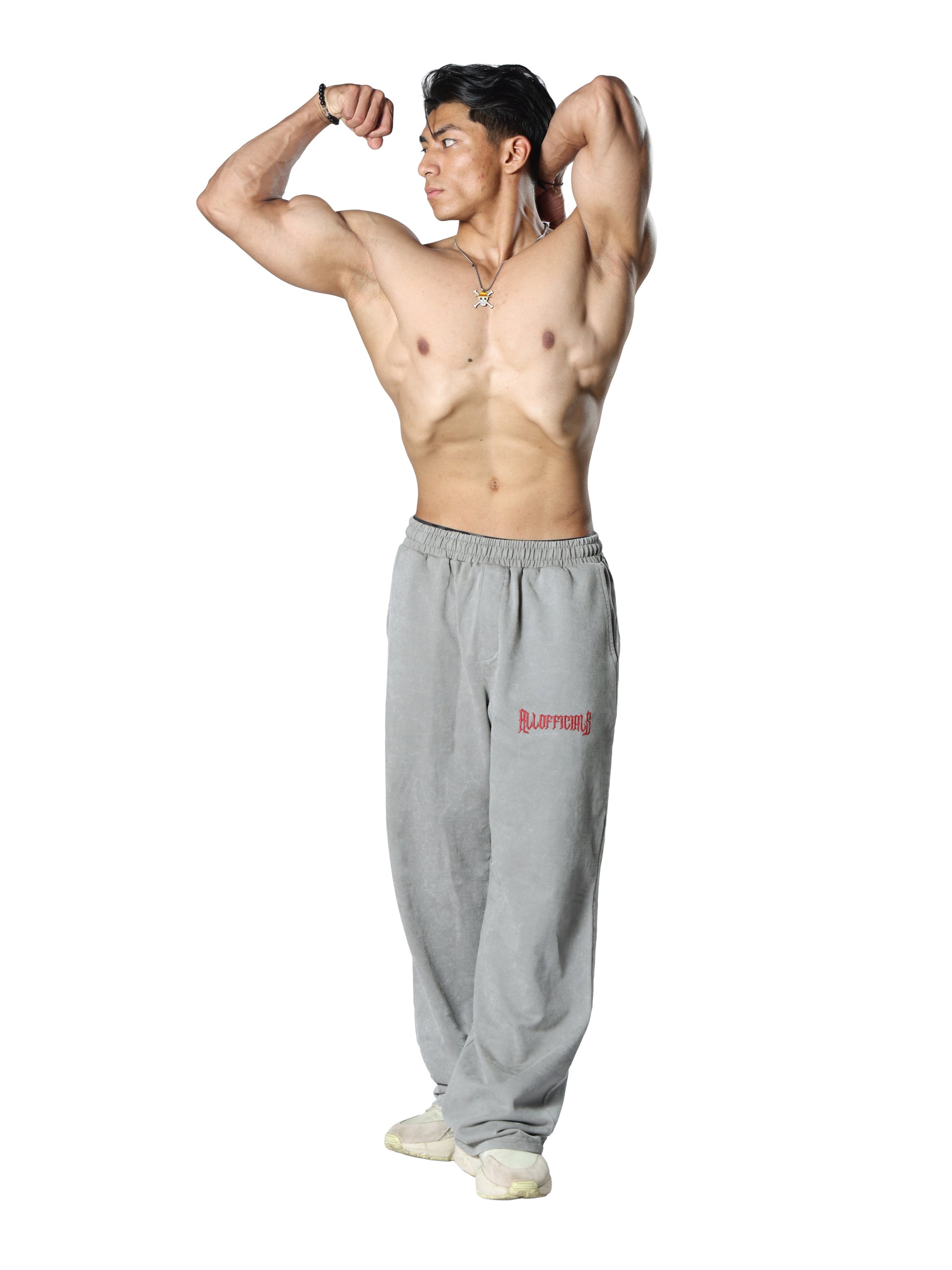 Revenge Washed Gym Baggy Pants Grey for men