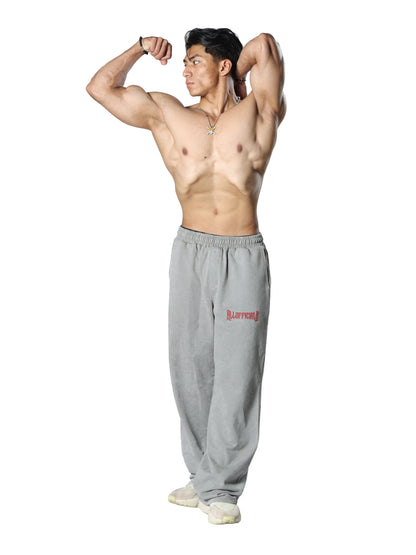Revenge Washed Gym Baggy Pants Grey for men