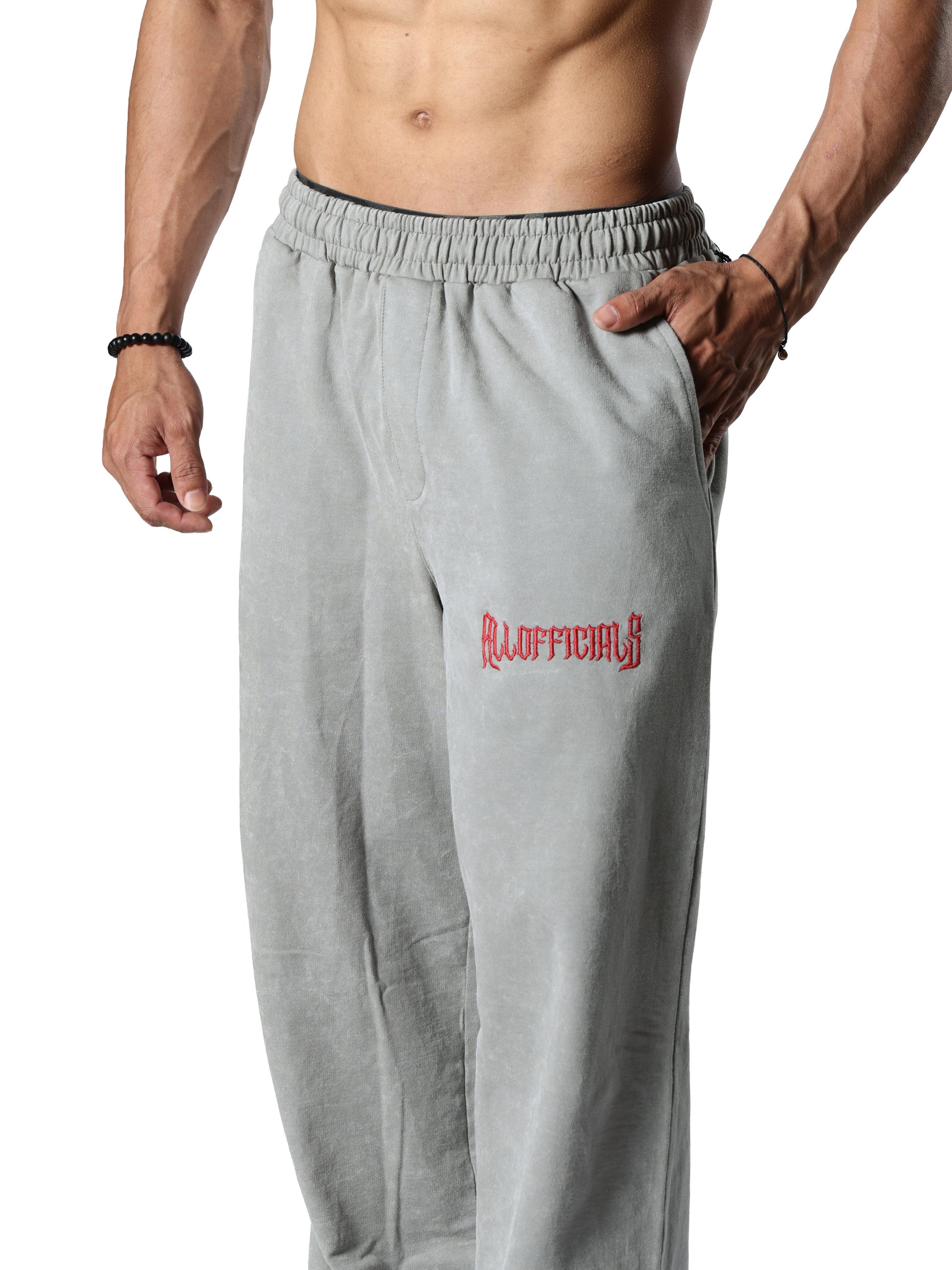 Revenge Washed gym Baggy Pants Grey