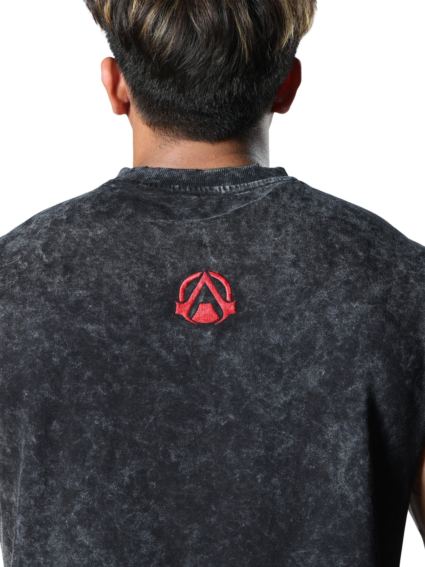 Revenge Washed Gym Cut-Offs Black for Men's