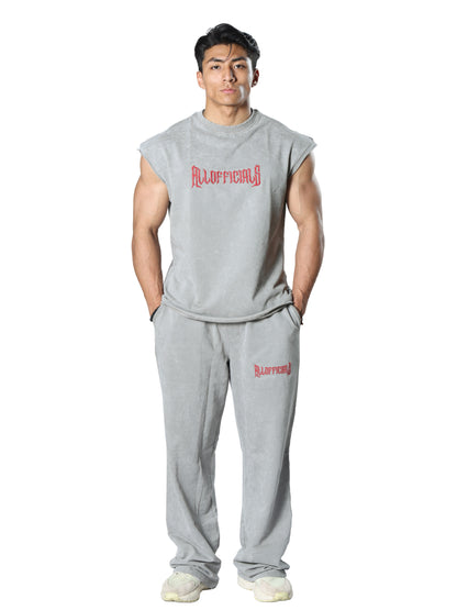 Revenge Washed Gym Cut-Offs Grey for Men's