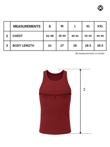 Signature Ribbed Vest Size Chart