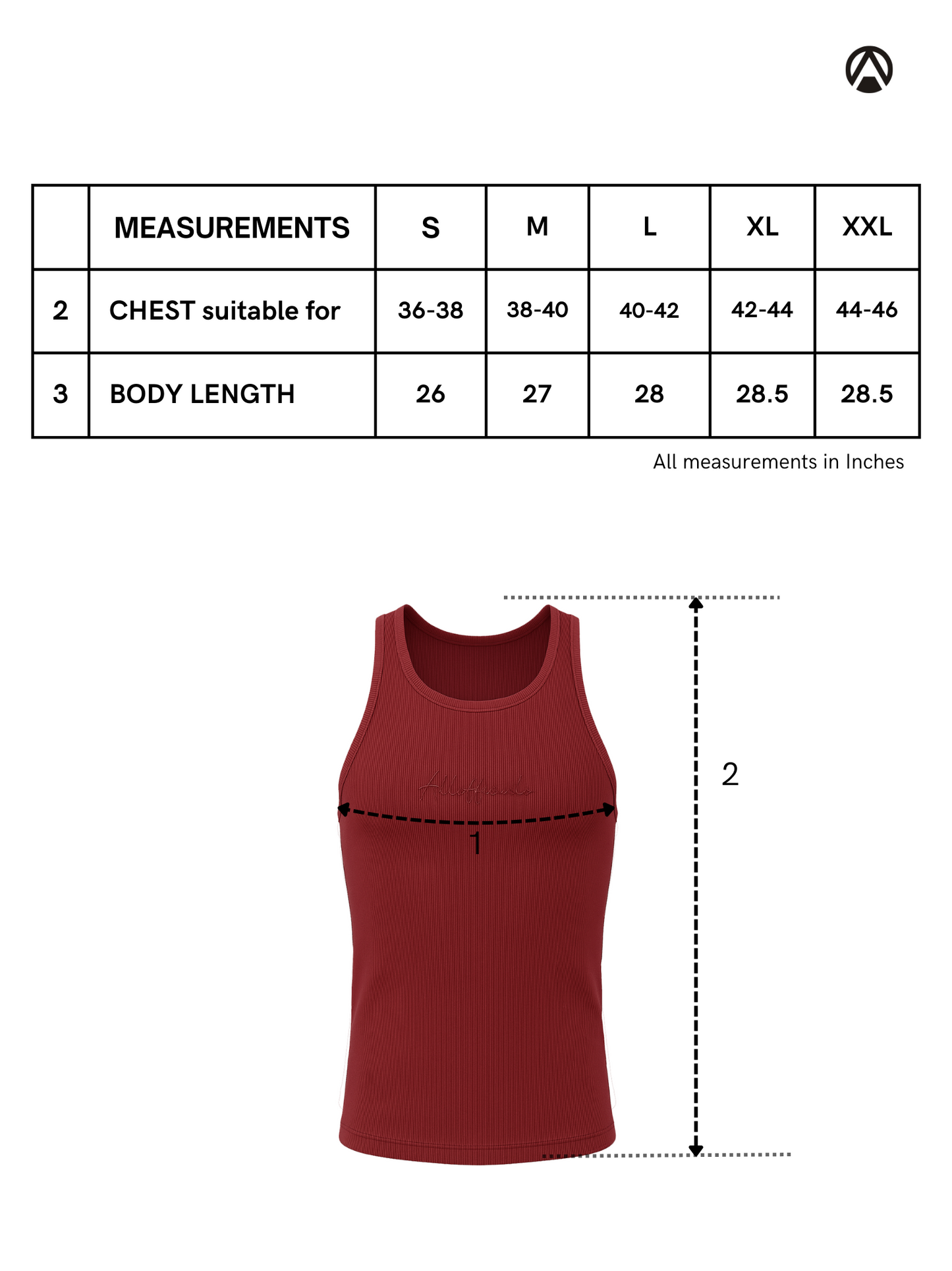 Signature Ribbed Vest 2-Pack (OG/BR) size guide