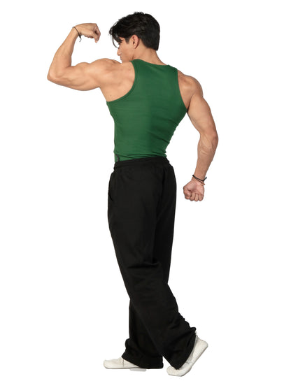 Signature Ribbed Vest Eden Green