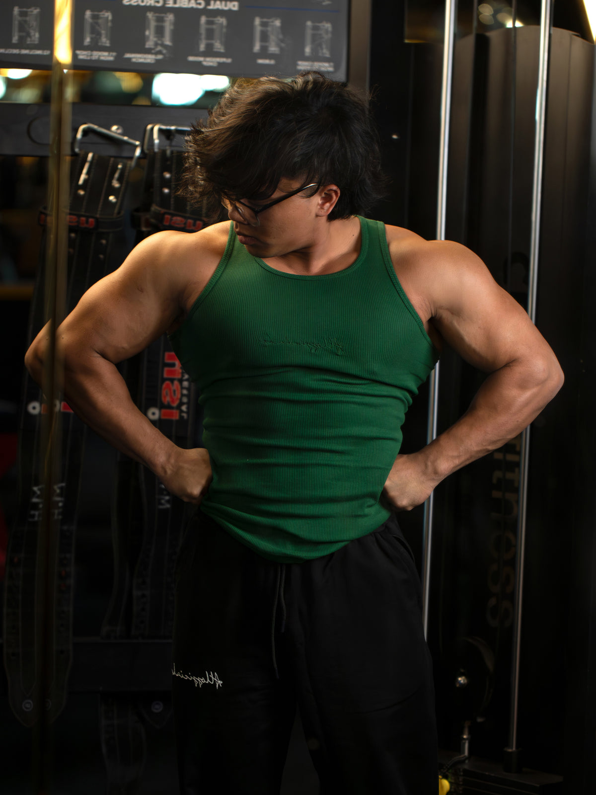Signature Ribbed Vest Green