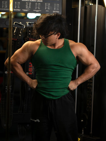Signature Ribbed Vest Green