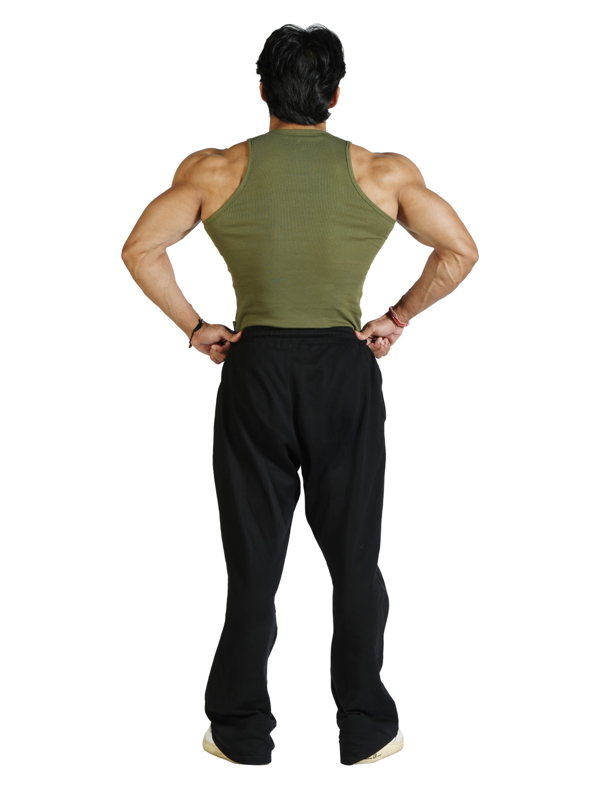 Signature Ribbed Vest Olive Green
