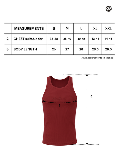 Signature Ribbed Vest Size Chart
