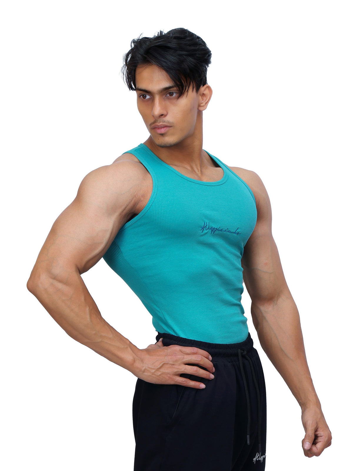 Signature Ribbed Vest Sky Blue