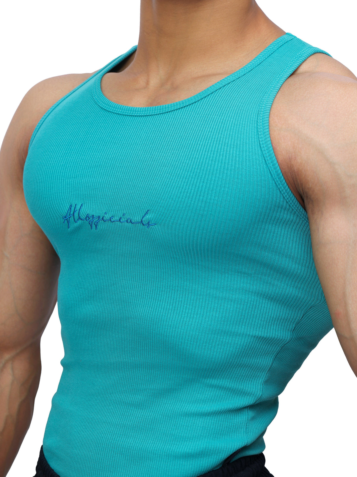 Signature Ribbed Vest Sky Blue