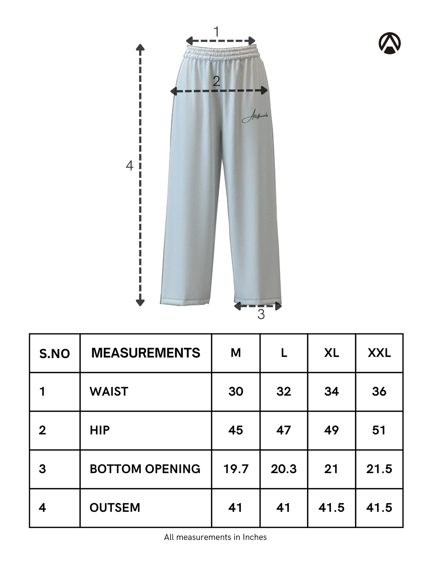 Signature Straight Fit Gym Joggers Measurements
