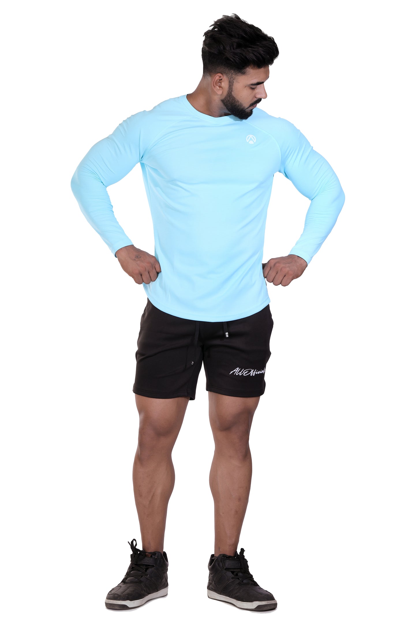 Ultra Light Tee Full Sleeve Ocean Blue front view