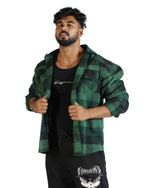 Unisex Oversized Flannel Shirt Green