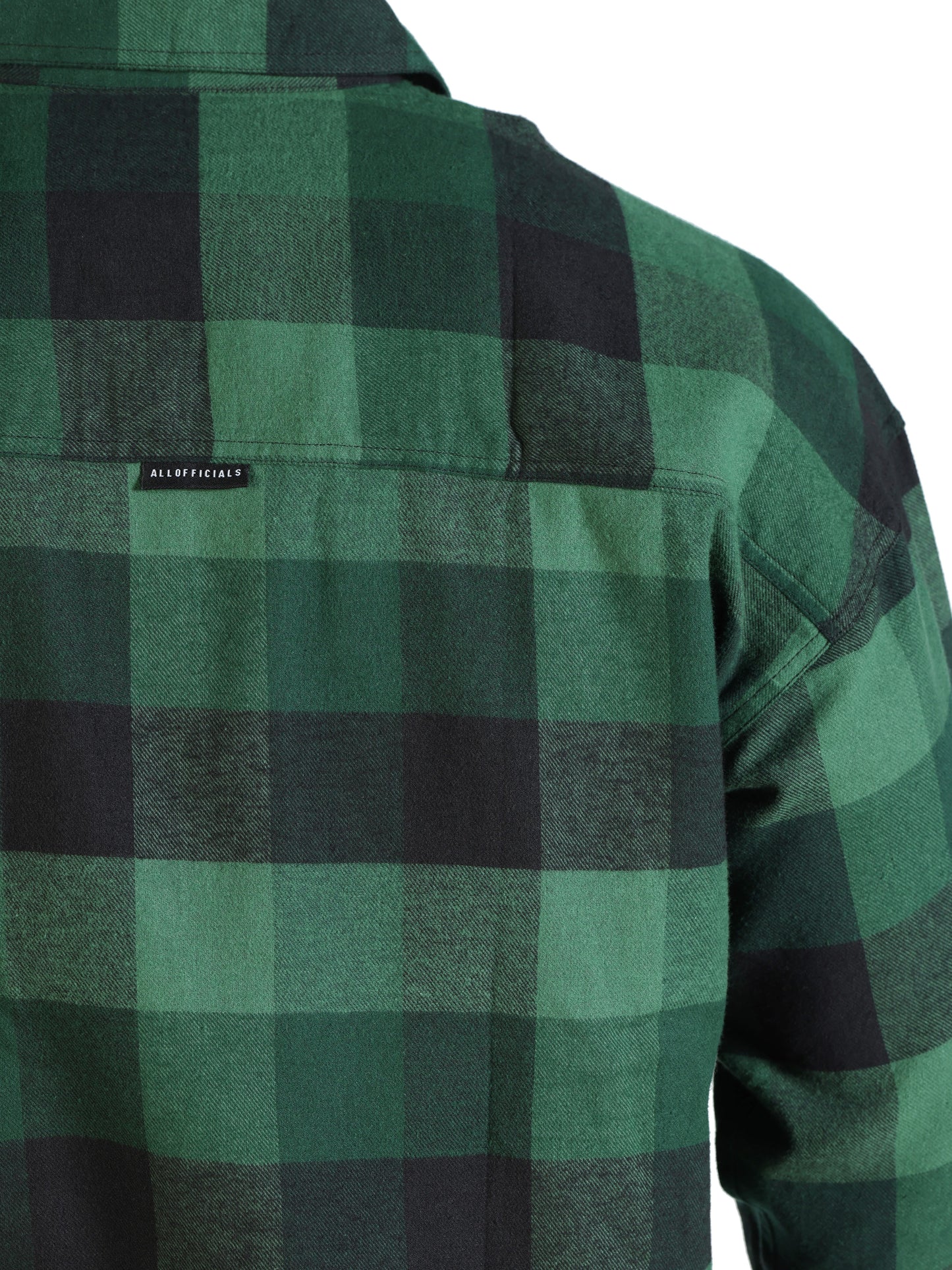 Unisex Oversized Flannel Shirt Green back front view