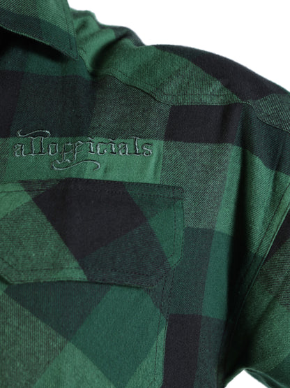 Unisex Oversized Flannel Shirt Green close view