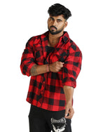 Unisex Oversized Flannel Shirt Red