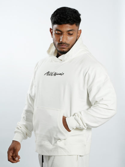 Unisex Signature Oversized Hoodie Off-White Left Side