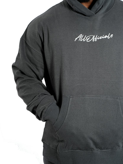 Unisex Signature Oversized Hoodie Steel Grey  shoulder Front