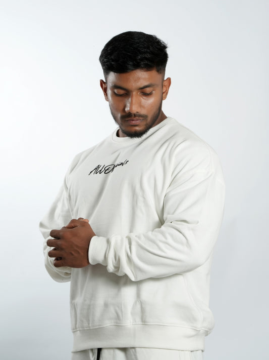 Unisex Signature Oversized Sweatshirt Off-White