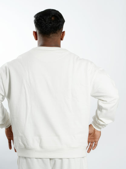 Unisex Signature Oversized Sweatshirt Off-White backside