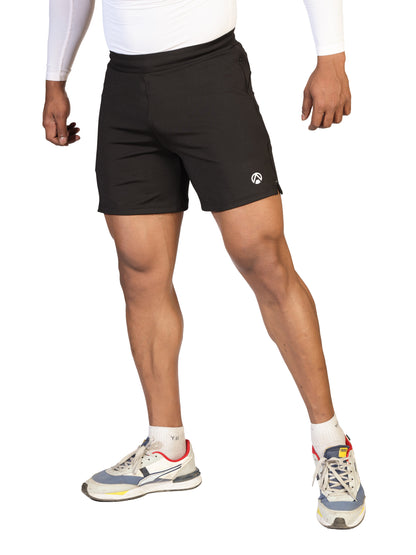 gym shorts for men black front